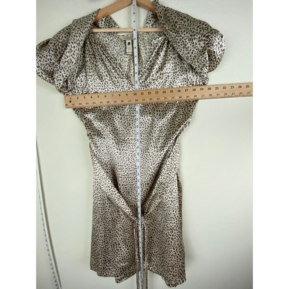 NWT Banana Republic Heritage Silk Blend Animal Long Sleeve Tie Dress Medium Ecru - Picture 12 of 12
